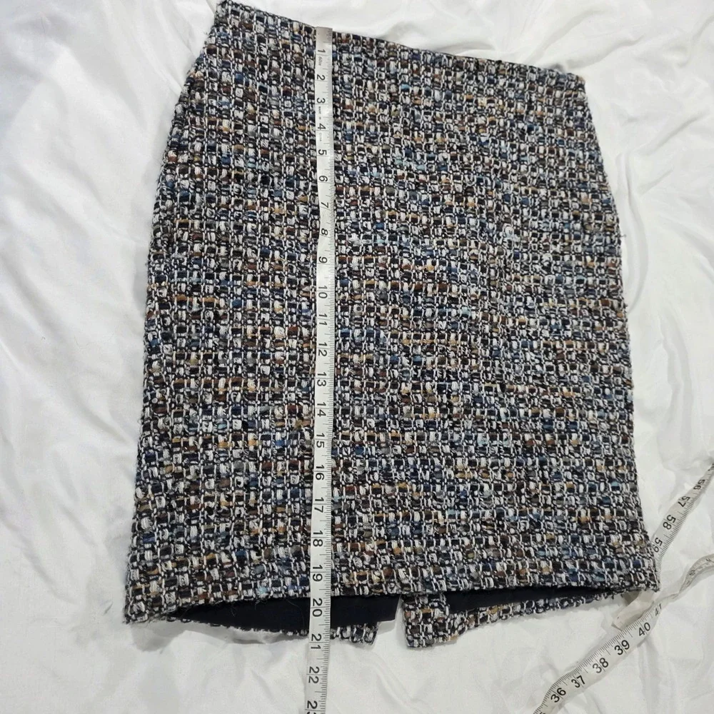 Talbots Womens Skirt Size Petite 4 Blue Tweed Wool Blend Pencil Professional